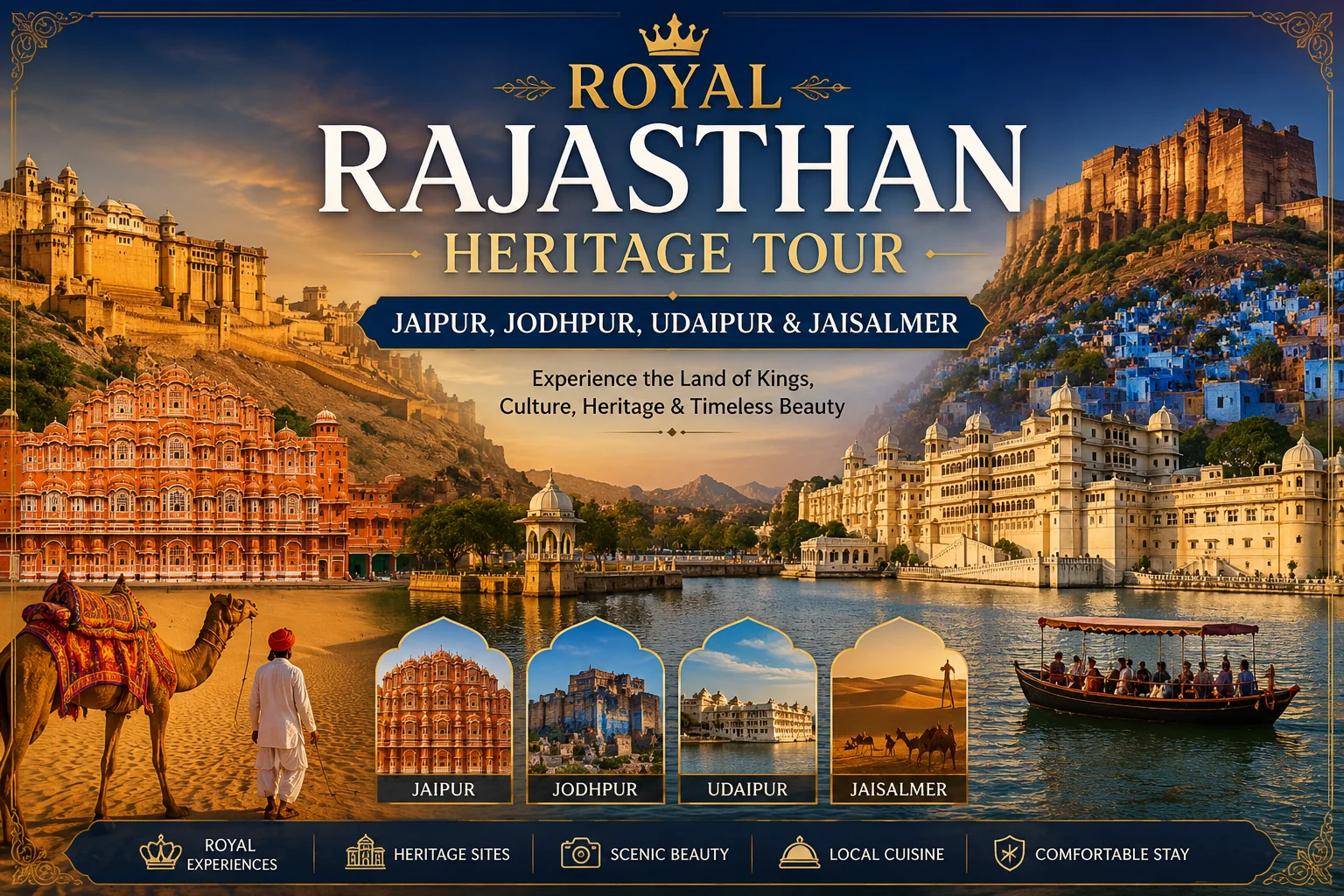 Royal Rajasthan Heritage Tour - Jaipur, Jodhpur, Udaipur &amp;amp;amp; Jaisalmer