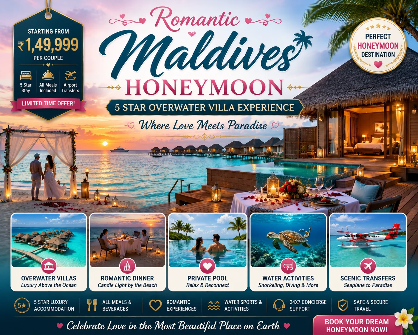 Romantic Maldives Honeymoon - 5 Star Overwater Villa Experience